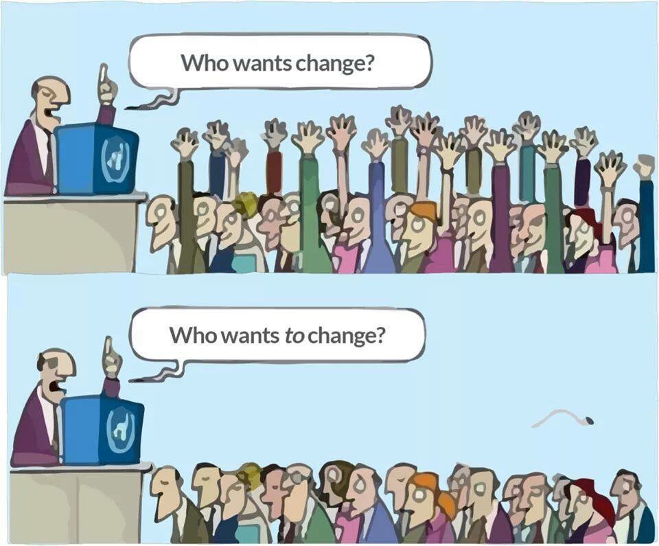 Change everyone wants but nobody wants to take responsibility for
